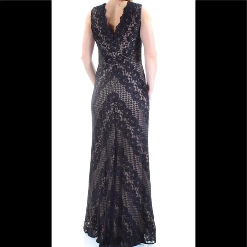 Women’s Formal Evening Dress Size 10 NEW Black Nude Prom Gown NIGHTWAY NEW - Picture 3 of 8